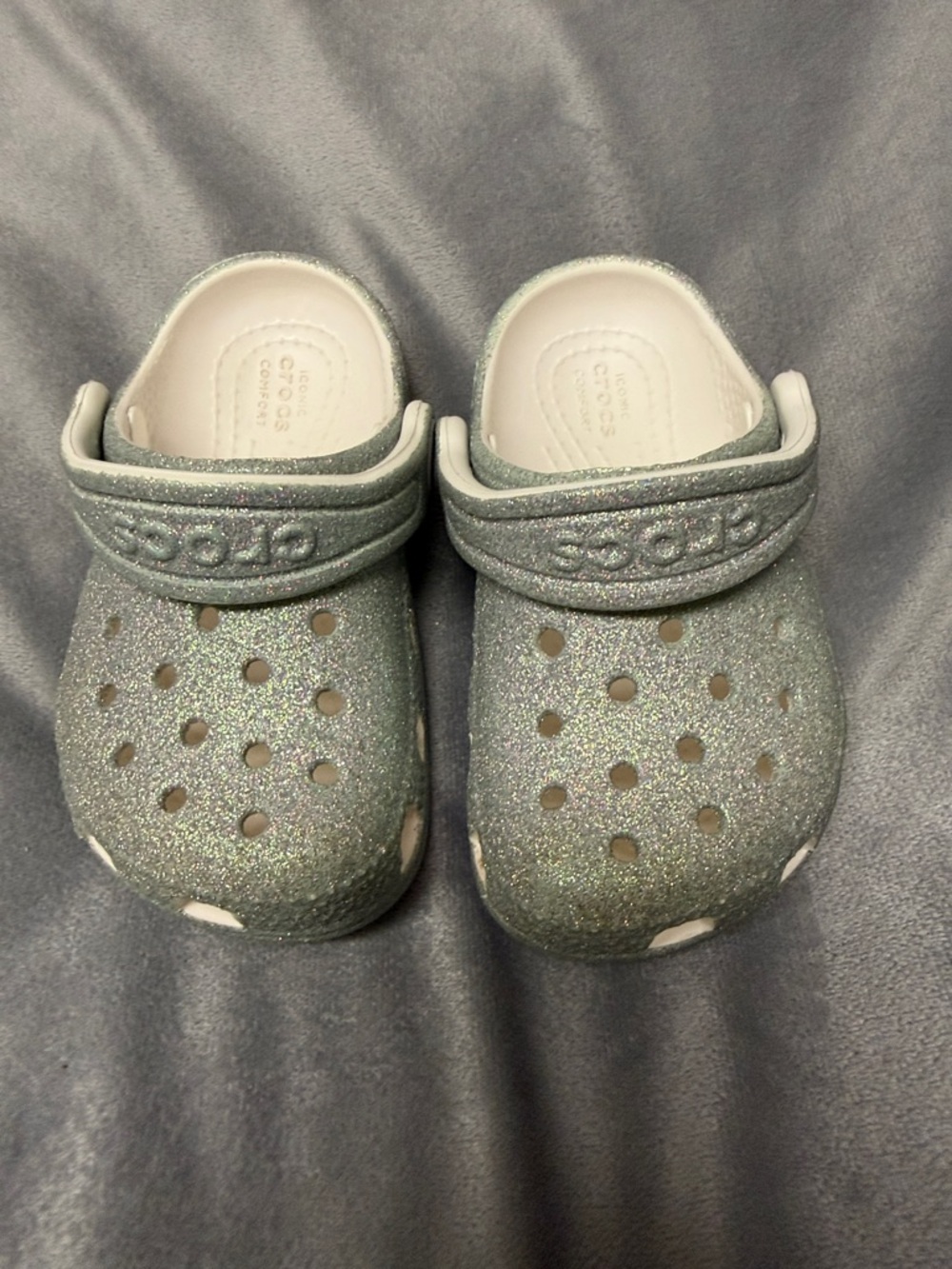 CROCS Kids Glitter Clog - Silver Sparkle